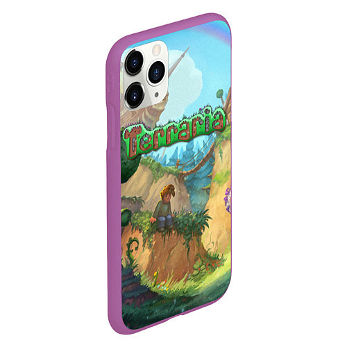 Чехол iPhone 11 Pro матовый Terraria / 3D-Фиолетовый – фото 2