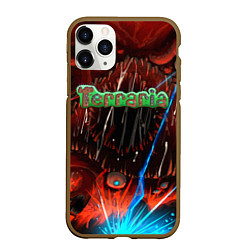 Чехол iPhone 11 Pro матовый Terraria, цвет: 3D-коричневый