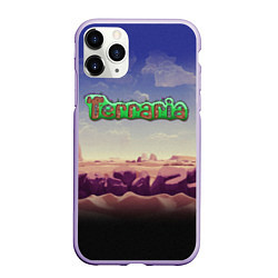 Чехол iPhone 11 Pro матовый Terraria, цвет: 3D-светло-сиреневый