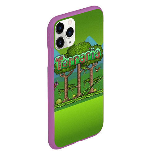 Чехол iPhone 11 Pro матовый Terraria / 3D-Фиолетовый – фото 2