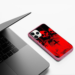 Чехол iPhone 11 Pro матовый Анархия, цвет: 3D-малиновый — фото 2