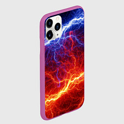Чехол iPhone 11 Pro матовый Лёд и огонь, цвет: 3D-фиолетовый — фото 2
