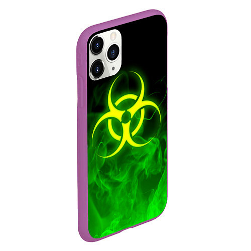 Чехол iPhone 11 Pro матовый BIOHAZARD / 3D-Фиолетовый – фото 2