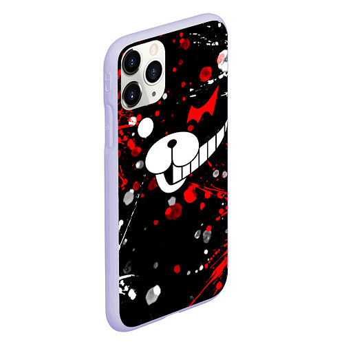 Чехол iPhone 11 Pro матовый MONOKUMA / 3D-Светло-сиреневый – фото 2