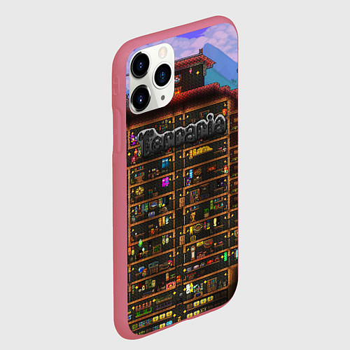 Чехол iPhone 11 Pro матовый TERRARIA / 3D-Малиновый – фото 2