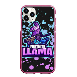 Чехол iPhone 11 Pro матовый Fortnite LLAMA, цвет: 3D-малиновый