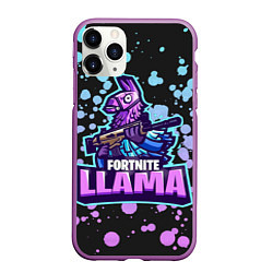 Чехол iPhone 11 Pro матовый Fortnite LLAMA, цвет: 3D-фиолетовый