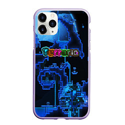 Чехол iPhone 11 Pro матовый Terraria, цвет: 3D-светло-сиреневый