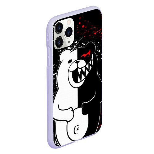 Чехол iPhone 11 Pro матовый MONOKUMA / 3D-Светло-сиреневый – фото 2