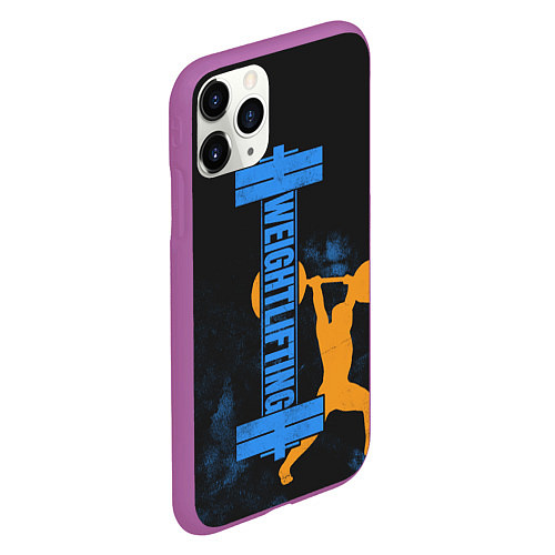 Чехол iPhone 11 Pro матовый Wheight lifting / 3D-Фиолетовый – фото 2