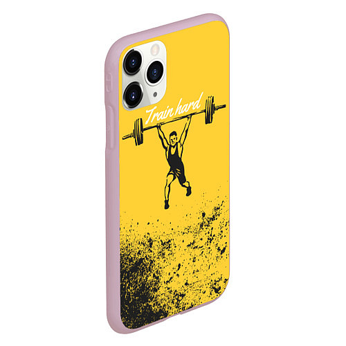 Чехол iPhone 11 Pro матовый Train hard / 3D-Розовый – фото 2