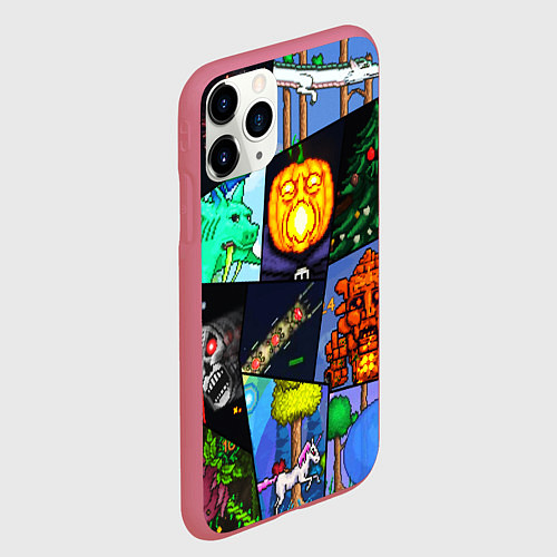 Чехол iPhone 11 Pro матовый Terraria allpic / 3D-Малиновый – фото 2