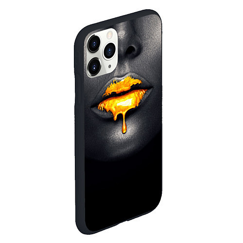 Чехол iPhone 11 Pro матовый Мода: Губы / 3D-Черный – фото 2
