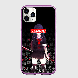 Чехол iPhone 11 Pro матовый SENPAI ANIME, цвет: 3D-фиолетовый