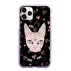 Чехол iPhone 11 Pro матовый КИС-КИС, цвет: 3D-светло-сиреневый