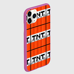Чехол iPhone 11 Pro матовый Minecraft-Динамит, цвет: 3D-фиолетовый — фото 2