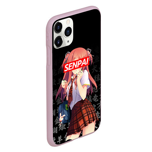 Чехол iPhone 11 Pro матовый SENPAI ANIME / 3D-Розовый – фото 2