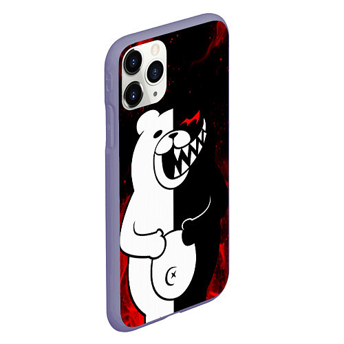 Чехол iPhone 11 Pro матовый MONOKUMA / 3D-Серый – фото 2