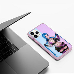 Чехол iPhone 11 Pro матовый League of Legends Jinx, цвет: 3D-розовый — фото 2