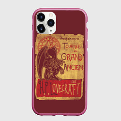 Чехол iPhone 11 Pro матовый Cthulhu, цвет: 3D-малиновый