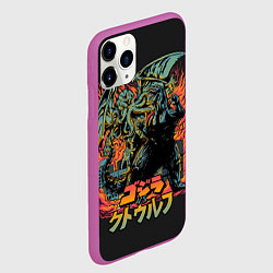 Чехол iPhone 11 Pro матовый Ктулху, цвет: 3D-фиолетовый — фото 2