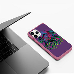 Чехол iPhone 11 Pro матовый Ктулху, цвет: 3D-малиновый — фото 2