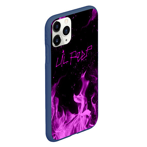 Чехол iPhone 11 Pro матовый LIL PEEP FIRE / 3D-Тёмно-синий – фото 2