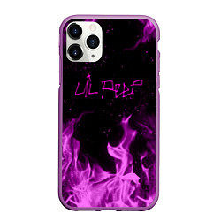 Чехол iPhone 11 Pro матовый LIL PEEP FIRE, цвет: 3D-фиолетовый