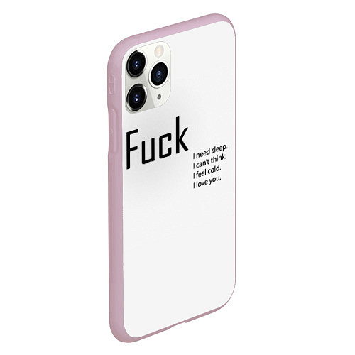 Чехол iPhone 11 Pro матовый Fuck / 3D-Розовый – фото 2