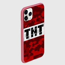 Чехол iPhone 11 Pro матовый MINECRAFT TNT, цвет: 3D-малиновый — фото 2