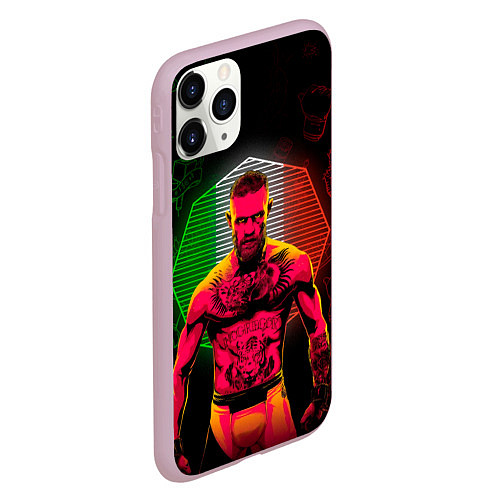 Чехол iPhone 11 Pro матовый CONOR McGREGOR / 3D-Розовый – фото 2