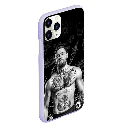 Чехол iPhone 11 Pro матовый CONOR McGREGOR / 3D-Светло-сиреневый – фото 2