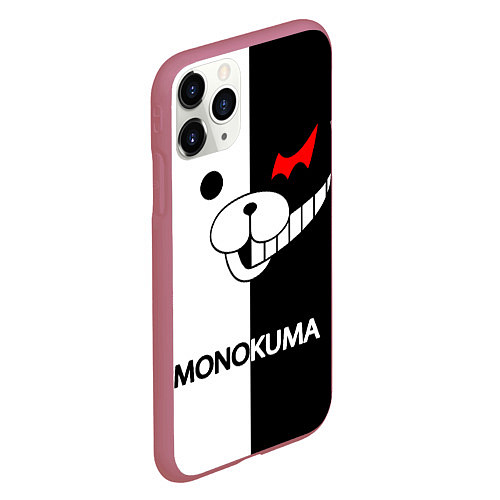 Чехол iPhone 11 Pro матовый MONOKUMA / 3D-Малиновый – фото 2