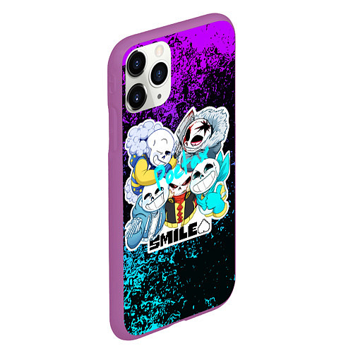 Чехол iPhone 11 Pro матовый UNDERTALE / 3D-Фиолетовый – фото 2