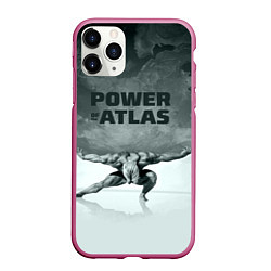 Чехол iPhone 11 Pro матовый Power of the Atlas, цвет: 3D-малиновый