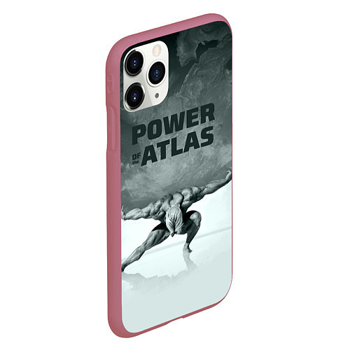 Чехол iPhone 11 Pro матовый Power of the Atlas / 3D-Малиновый – фото 2