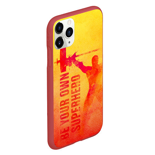 Чехол iPhone 11 Pro матовый Be your own Superhero / 3D-Красный – фото 2