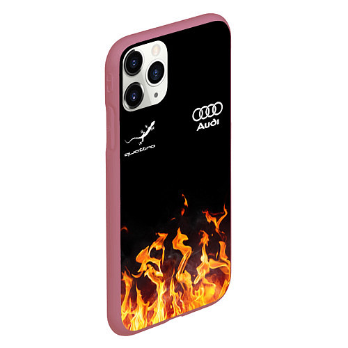 Чехол iPhone 11 Pro матовый Audi Ауди / 3D-Малиновый – фото 2