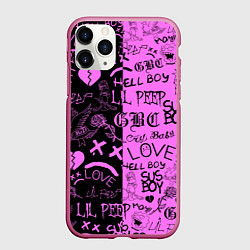 Чехол iPhone 11 Pro матовый LIL PEEP LOGOBOMBING, цвет: 3D-малиновый