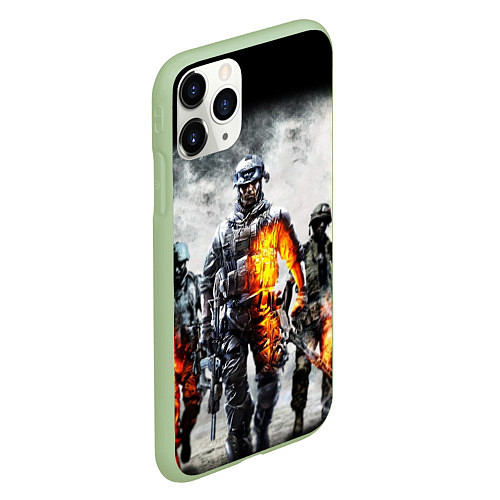 Чехол iPhone 11 Pro матовый Battlefield / 3D-Салатовый – фото 2
