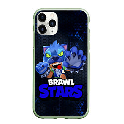 Чехол iPhone 11 Pro матовый Brawl Stars Blue Hex, цвет: 3D-салатовый