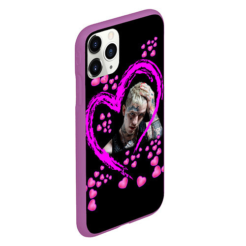 Чехол iPhone 11 Pro матовый Lil Peep / 3D-Фиолетовый – фото 2