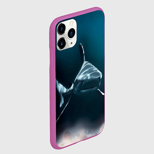 Чехол iPhone 11 Pro матовый Акула / 3D-Фиолетовый – фото 2