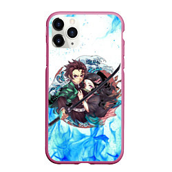 Чехол iPhone 11 Pro матовый KIMETSU NO YAIBA, цвет: 3D-малиновый