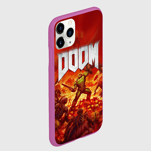 Чехол iPhone 11 Pro матовый DOOM / 3D-Фиолетовый – фото 2