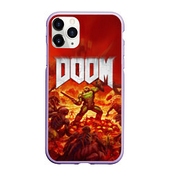 Чехол iPhone 11 Pro матовый DOOM, цвет: 3D-светло-сиреневый