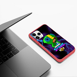 Чехол iPhone 11 Pro матовый Brawl Stars LEON, цвет: 3D-красный — фото 2