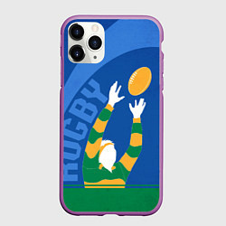 Чехол iPhone 11 Pro матовый Регби, цвет: 3D-фиолетовый