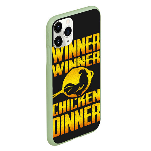 Чехол iPhone 11 Pro матовый Winner Chicken Dinner / 3D-Салатовый – фото 2