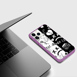 Чехол iPhone 11 Pro матовый LIL PEEP, цвет: 3D-фиолетовый — фото 2